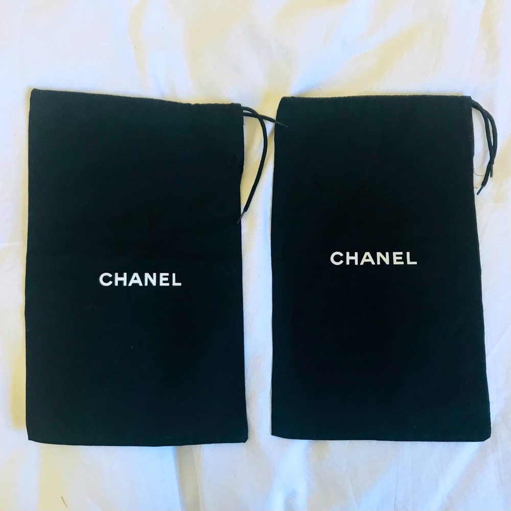 Two Chanel Shoe Dust Bags
